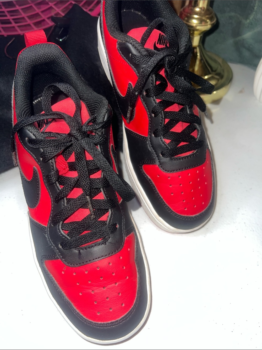 Nike Court Borough Low Recraft in the University Red/Blk Style Code: DV5456-600